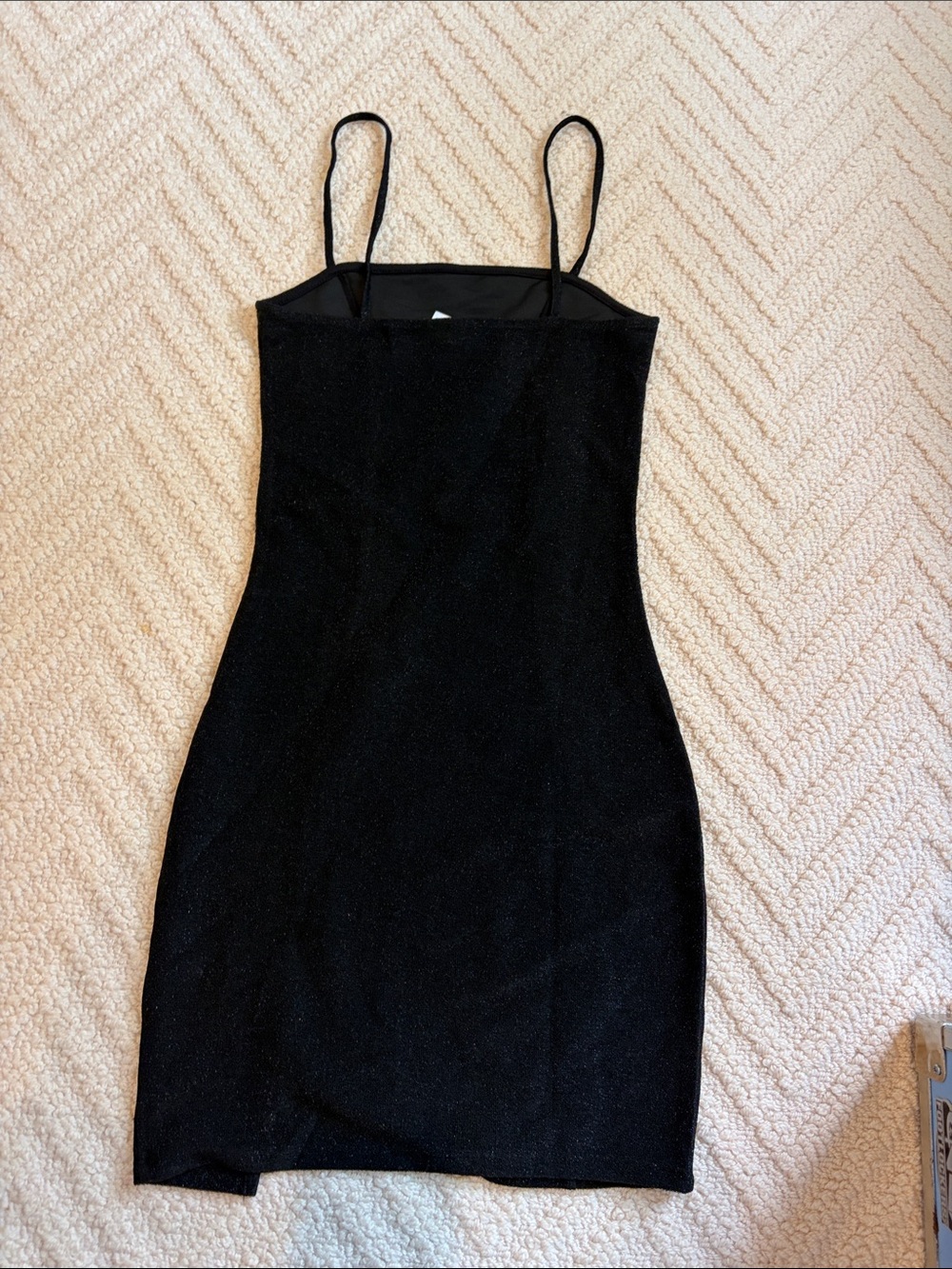 Black shimmer Spaghetti-Strap Bodycon Dress - Picture 2 of 2